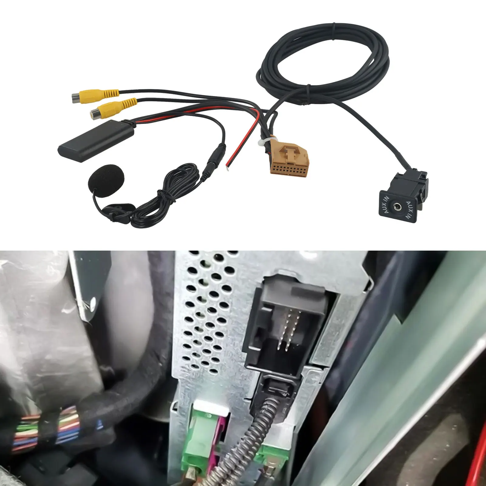 Фото Microphone Cable Adapter Car Black Bluetooth-compatible For MMI 2G Panel High Quality Music Audio Mic Plastic 12V №2