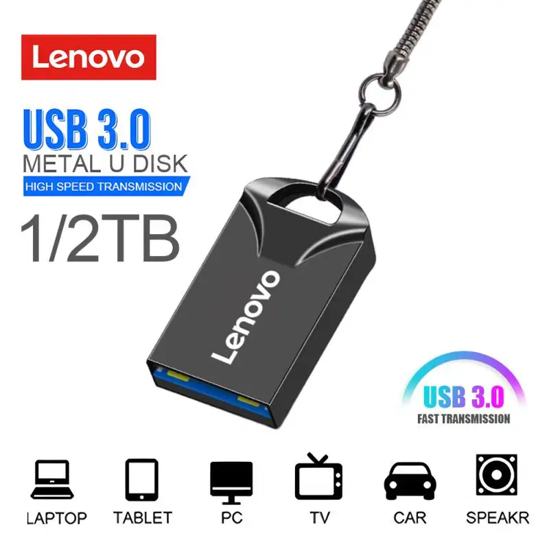 USB-флеш-накопитель Lenovo металлический водонепроницаемый, 3,0 дюйма, 1 ТБ