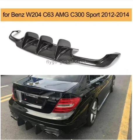 Диффузор для заднего бампера из углеродного волокна для Mercedes Benz W204 C63 AMG C300 Sport 2012 - 2014 диффузор для заднего бампера губа Spolier FRP