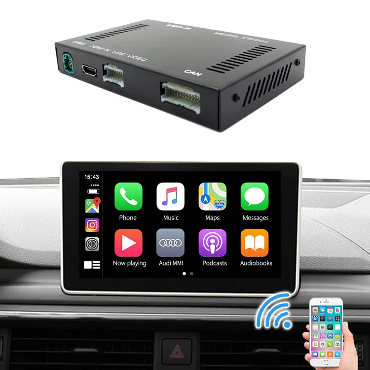 Фото Мультимедийный беспроводной Carplay Android Auto Smart Box Kanor для Audi A6 A7 A8 B9 Q3 Q5 Q7 MMI Интерфейс Carplay №3