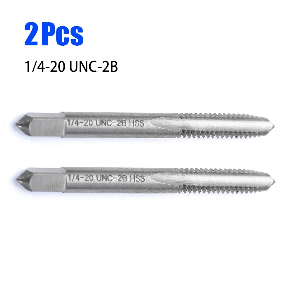 2 шт./компл. 1/4-20 UNC-2B правосторонние метчики HSS с прямой канавкой, дрель для резьбы, метчик для резьбы, инструмент для нарезания резьбы, метчик для резьбы