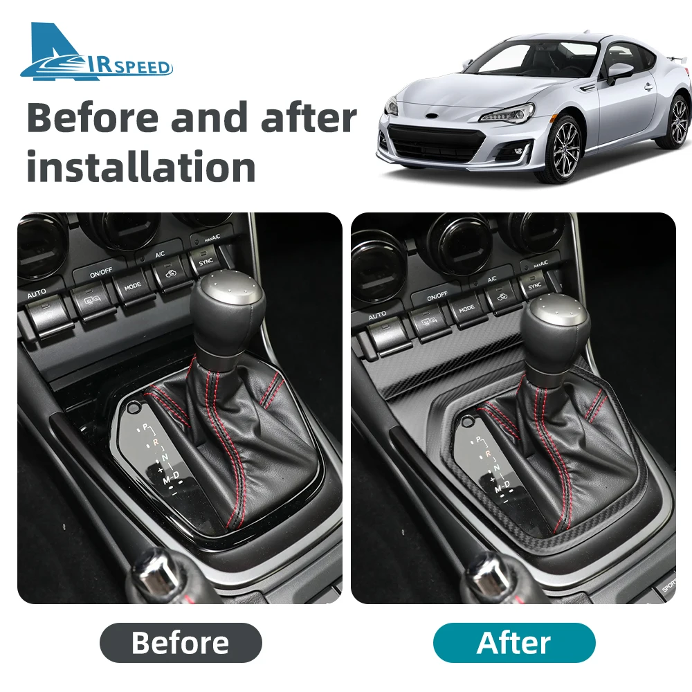 Фото Настоящее твердое углеродное волокно для Subaru BRZ Toyota GR86 2021 2022 2023 2024 2025 Автоматическая панель переключения передач с левым рулем и глянцевым матовым карбоном №4
