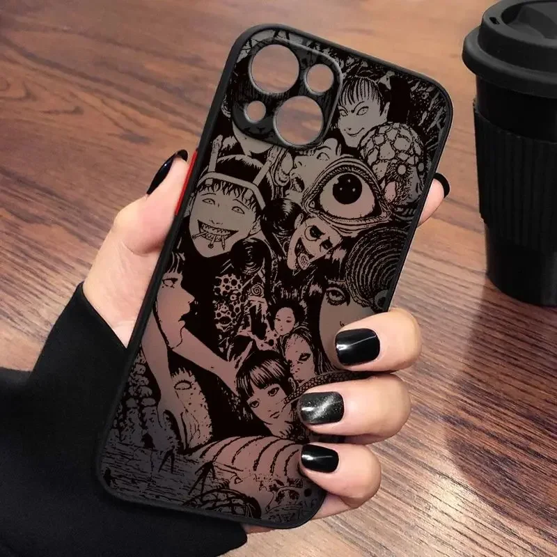 Чехол для телефона Junji Ito в стиле ужасов и горячих комиксов для Samsung S24, S23, S22, S21, S20, S10, FE Note20, 9, 10 Plus, ультралегкий зеркальный матовый прозрачный