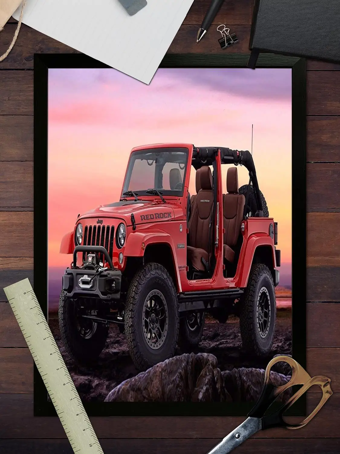 Фото Jeep Wrangler автомобильный холст художественный постер и настенное искусство, картина с принтом, современный семейный декор для спальни, постеры, декоративная живопись №3
