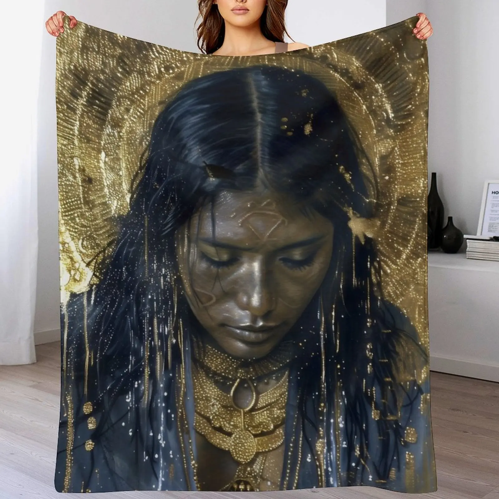 Одеяло Taino Goddess Atabey Surreal Gold Art для декоративного дивана, летние зимние кровати, покрывала, одеяла