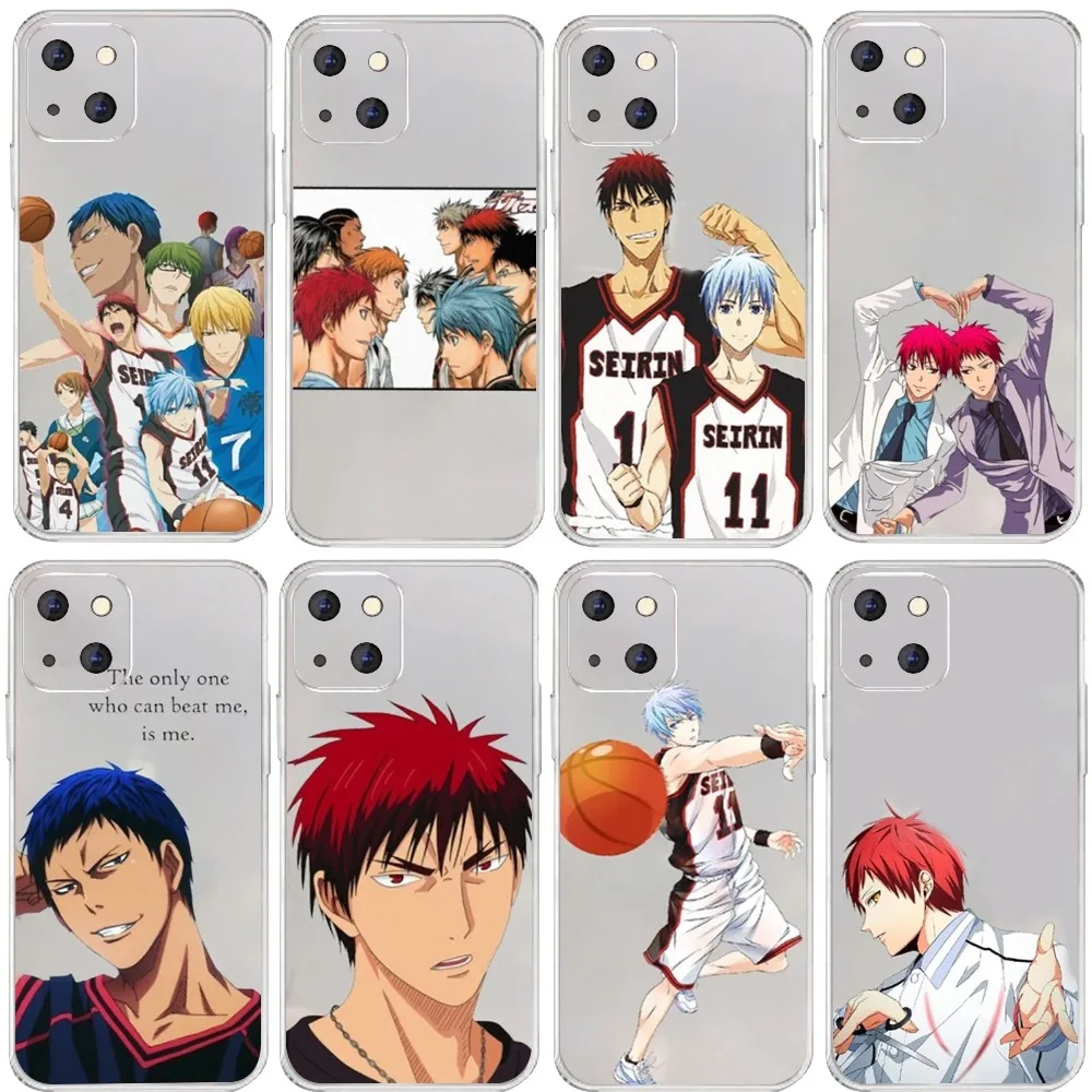 Чехол для телефона Kuroko без корзины с аниме для Iphone 15 11 13 14 Pro Max 7 8 Plus X Xr Xs Max Se2020 12, прозрачный мини-Чехол