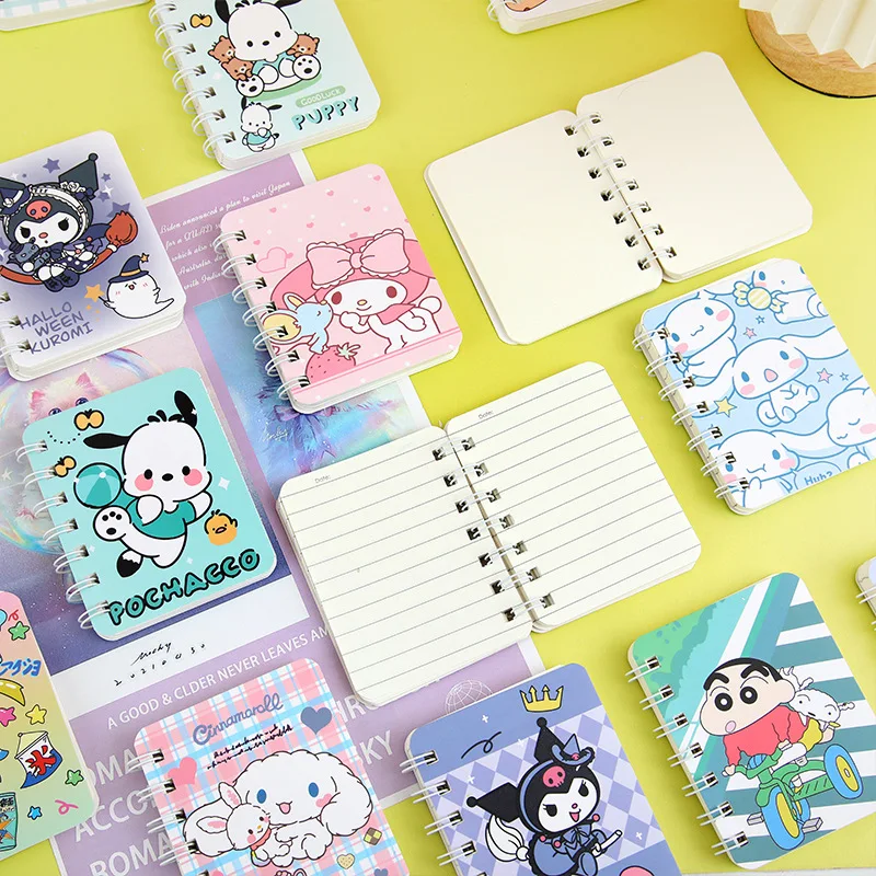 Набор блокнотов Sanrio Kawaii Kuromi из четырех предметов, портативный блок формата А7 для студентов и офиса