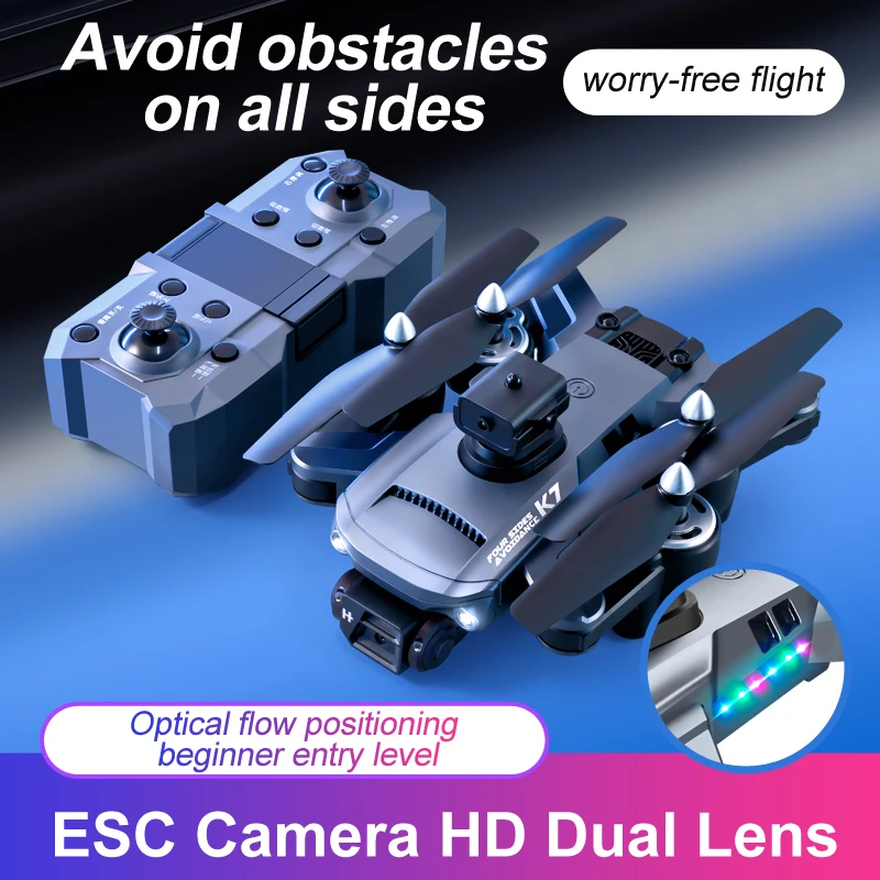 K7 электронно управляемая аэрофотосъемка 4K ESC HD Двойная камера 360 градусов обход препятствий