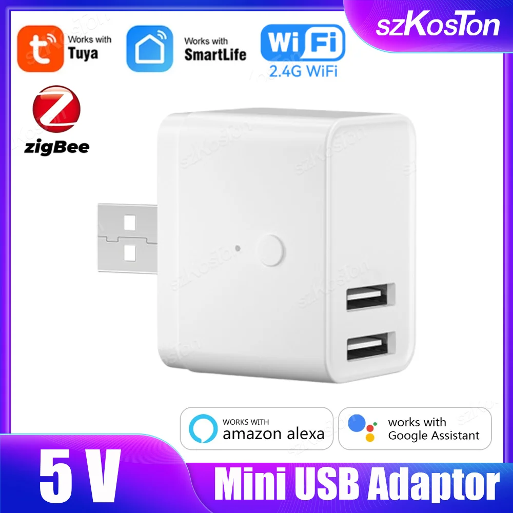 Tuya Smart WiFi Zigbee Micro 2 USB-адаптер-переключатель 5 В Мини-USB-адаптер питания Smart Life Управление через Alexa Google