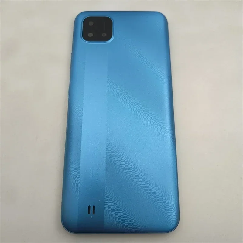 Для OPPO Realme C11 2021 RMX3231 Крышка аккумулятора Задняя задняя дверь Корпус с объективом камеры Кнопка регулировки громкости