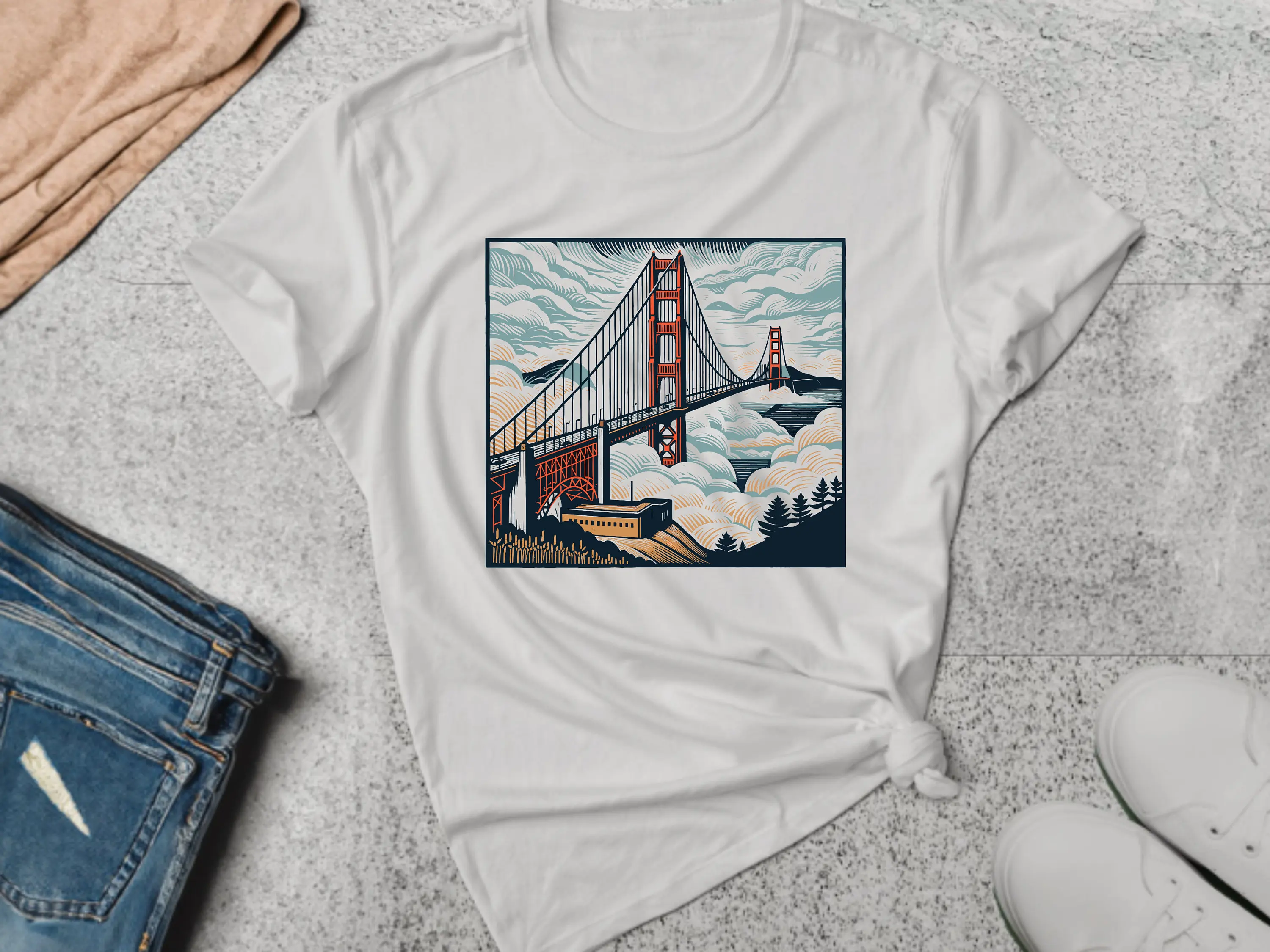 Футболка San Francisco Fog City Golden Gate Sf Bridge California Travel Urban Explorer