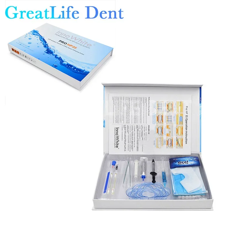 Фото GreatLife Dent Профессиональный набор для отбеливания зубов, водневный перекид, гель для отбеливания зубов, 35% гель для отбеливания зубов №3