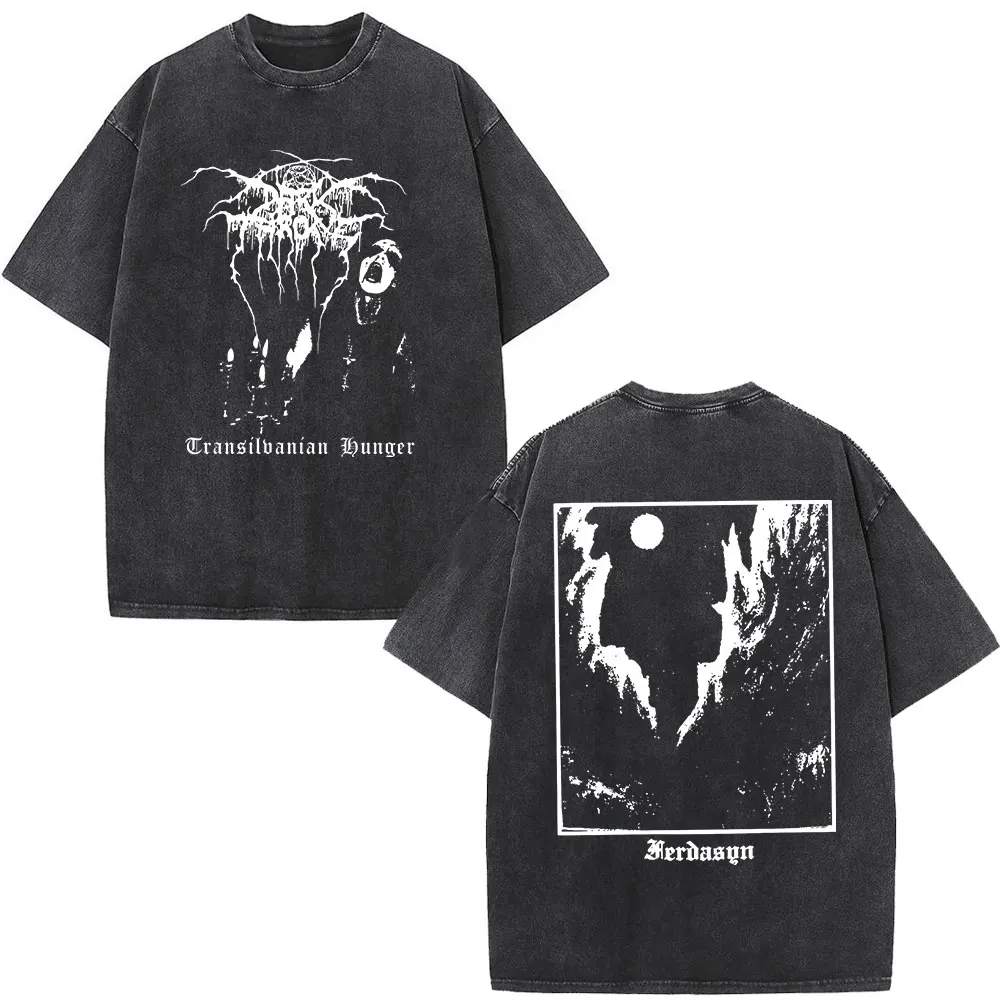 Фото Mayhem Darkthrone винтажные потертые футболки Death Black Metal Rock Band футболка для мужчин и женщин готический панк футболка большого размера уличная одежда №5