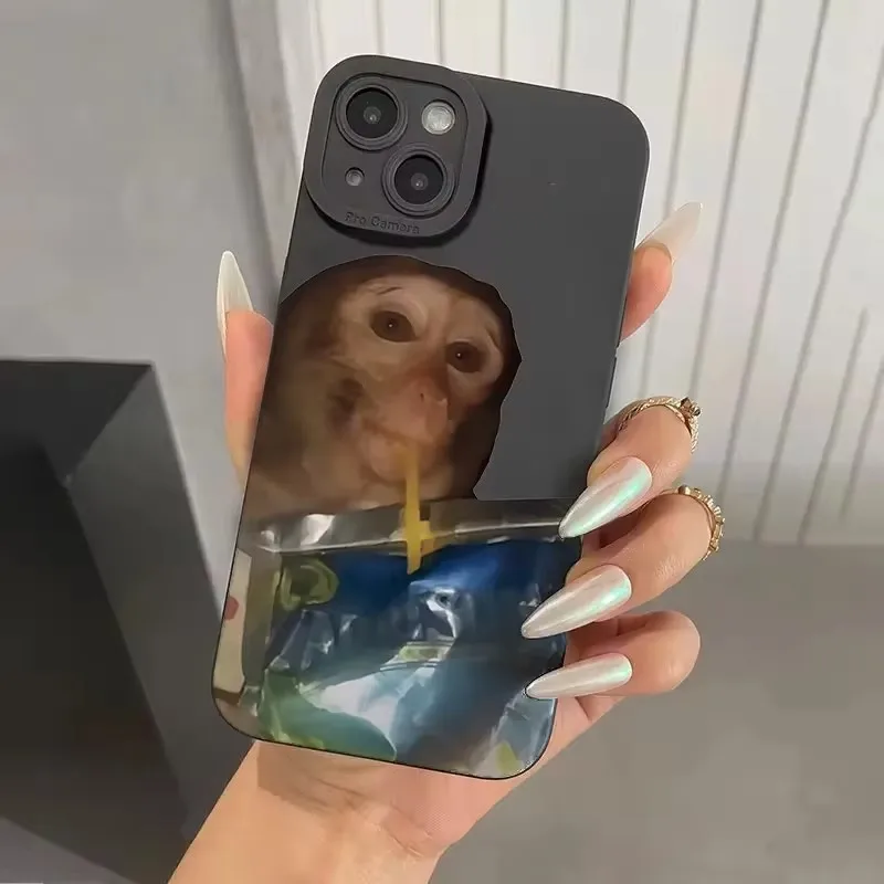 Чехол для телефона с рисунком три герициума обезьяны для iPhone 16 15 14 7 8 Plus XS X XR 14 13 11Pro Max 13 12 Mini SE2, противоударный чехол