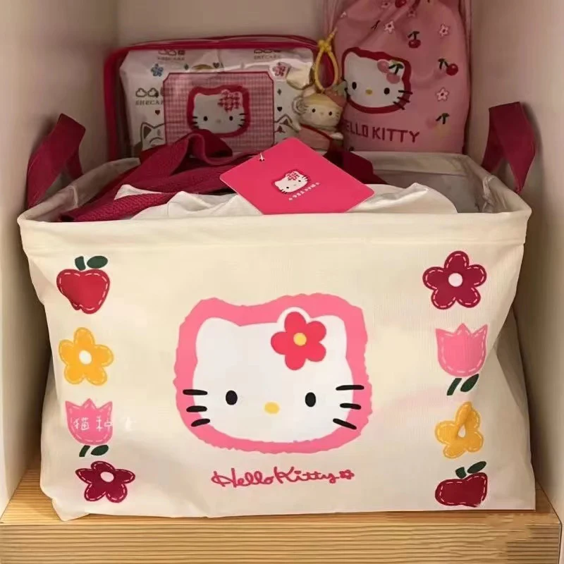 Корзина для хранения большой емкости Sanrio Kawaii с аниме Hello Kitty, милый мультяшный корзина для грязной одежды, складная корзина для белья, детские игрушки