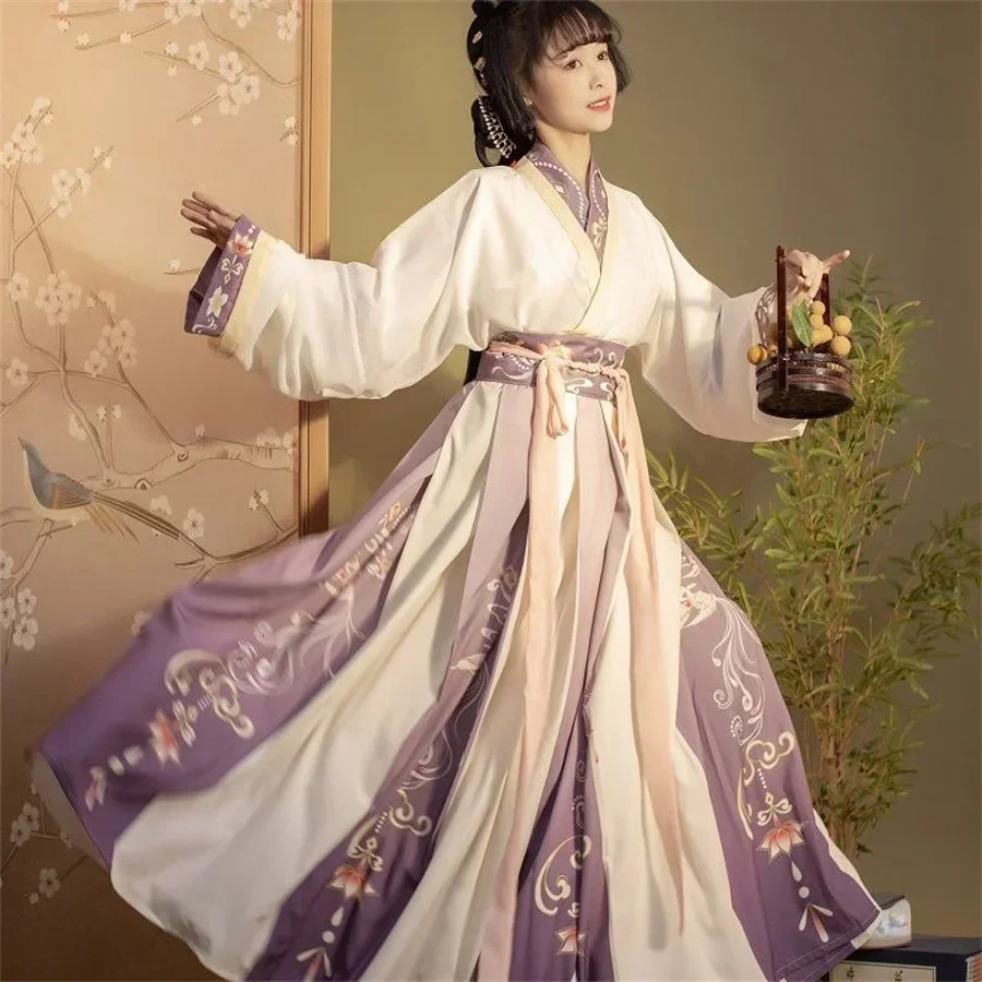 Фото Vestido Hanfu bordado традиционное пара Mujer, traje de estilo chino antiguo, hermoso baile Hanfu original, trajes d №3