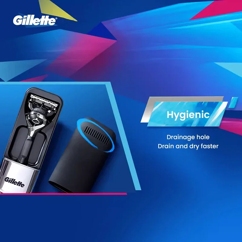 Фото Магнитный дорожный футляр Gillette, портативный держатель для бритвы, ящик для хранения бритв Mach3/Fusion5/Vector3, бритвы №4