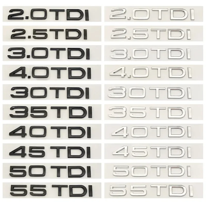 Фото ABS 1,9 2,0 2,5 2,7 3,0 4,0 30 35 40 45 50 55 TDI значок эмблема автомобиля хвост задний багажник наклейка для Audi A4 A5 A6 A7 A3 Q3 Q5 Q7 A8 №2