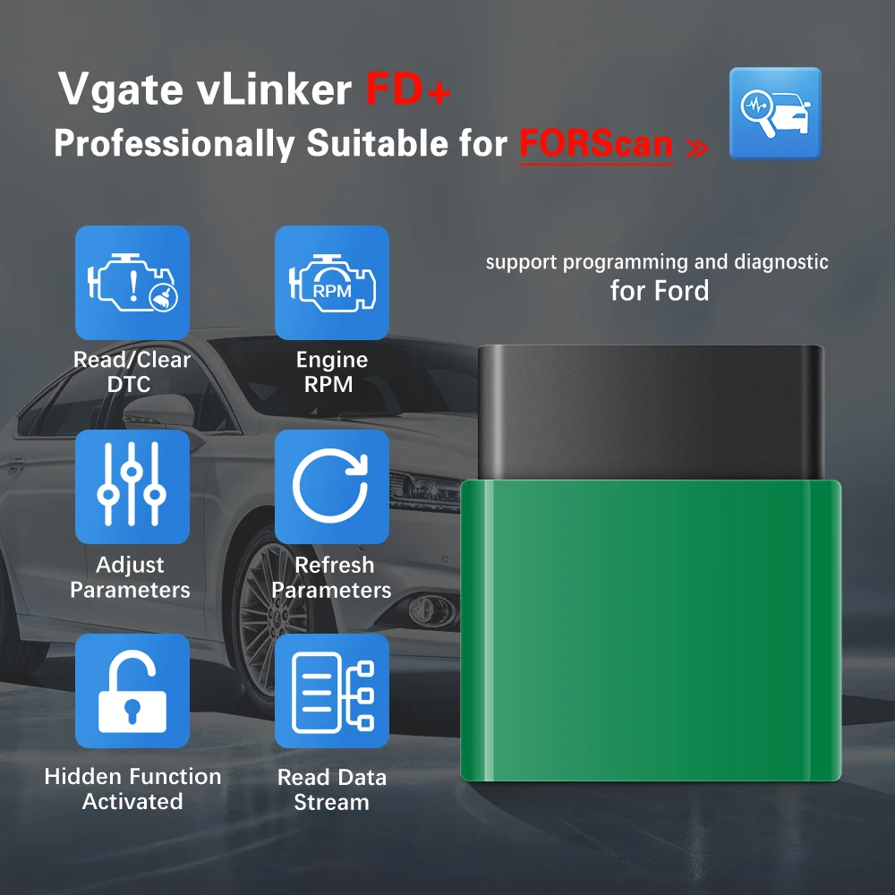 Vgate vLinker FD ELM327 FORScan для Ford Scan Bluetooth 4,0 WIFI ELM 327 OBD2 Автомобильный диагностический инструмент OBD 2 Сканер J2534