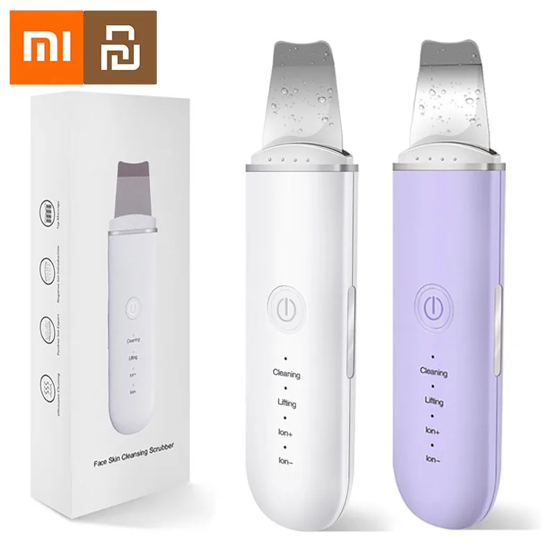 Ультразвуковой скруббер для кожи Xiaomi Youpin, пилинг для удаления черных точек на лице, лифтинг для лица, отшелушивающий очиститель, глубокий массажер для лица