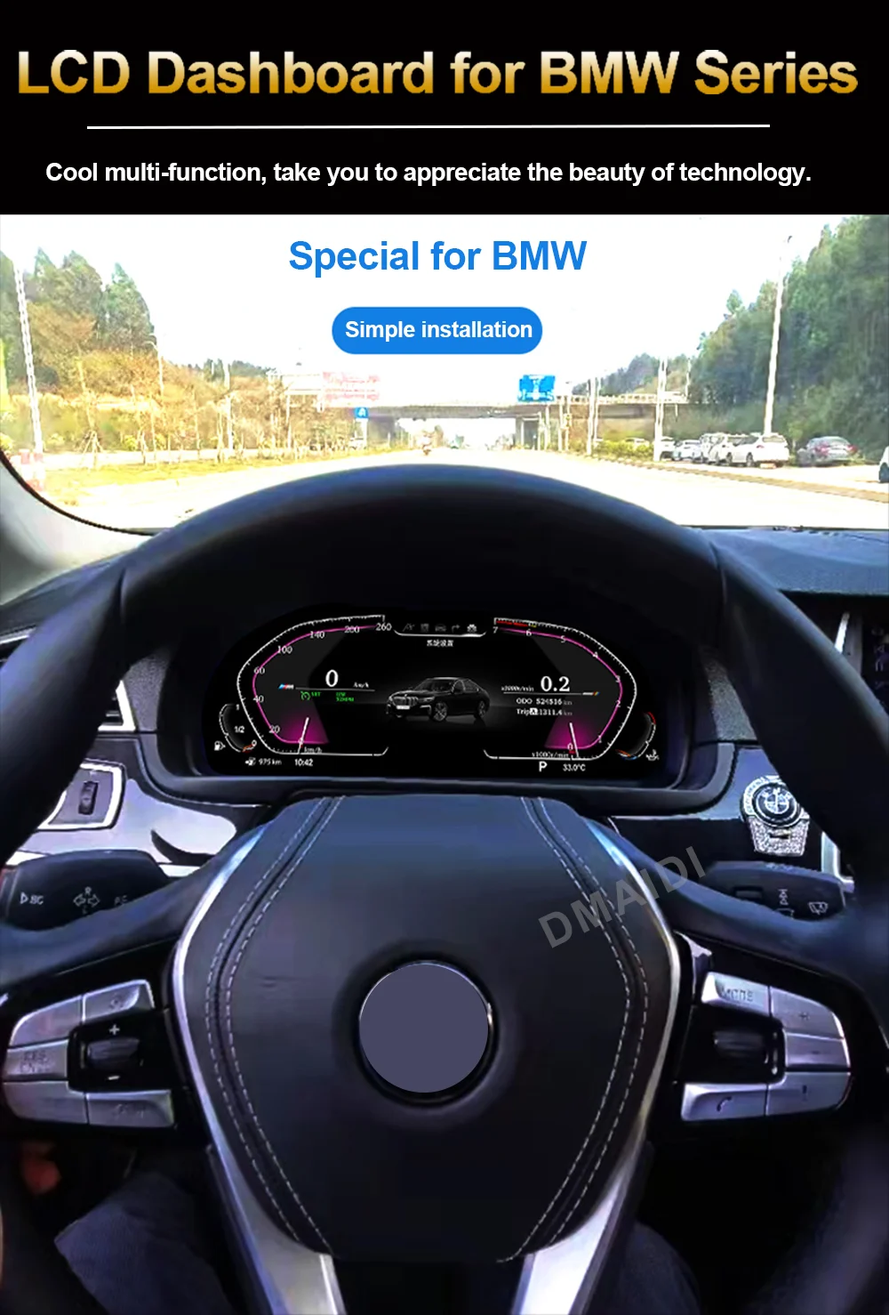 Фото Для BMW X1 F48 F49 F39 X1 E84 2016-2022 Автомобильный ЖК-дисплей, цифровая приборная панель, приборная панель, спидометр, виртуальный кабин №3