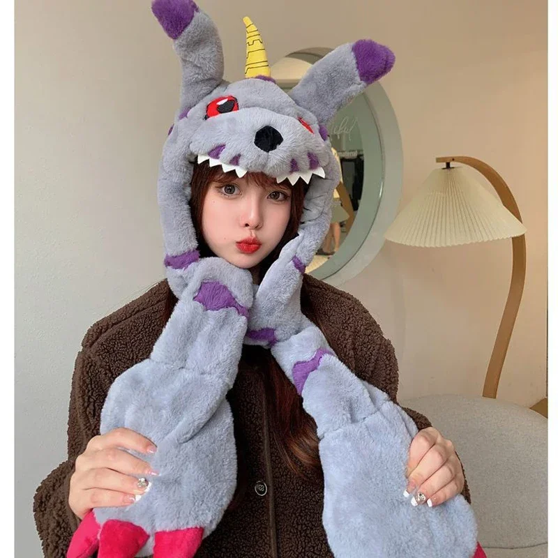 Фото Z Digital Monster Косплей Digimon Adventure Ishida Yamato Pet Gabumon Ears Движущаяся шапка Симпатичная плюшевая шапка для прыжков с ушками №2