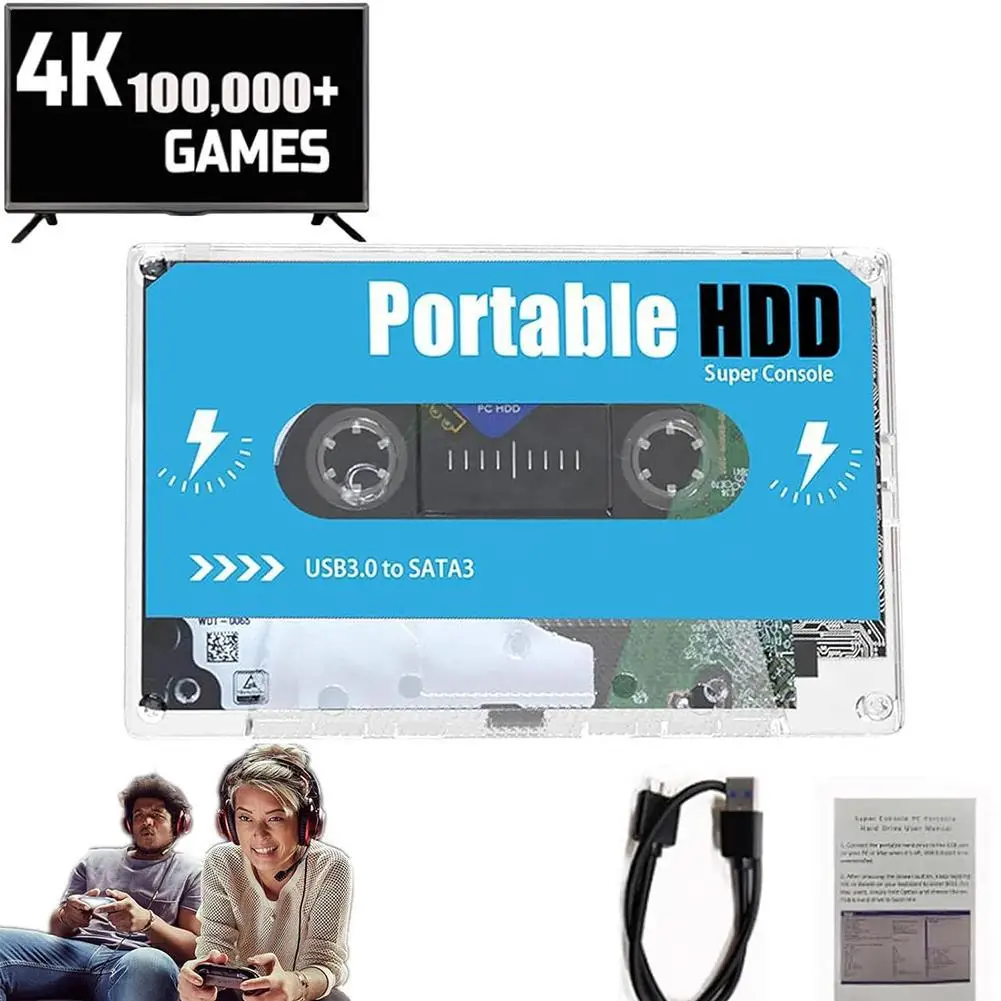 Портативный игровой HDD Внешний игровой жесткий диск в стиле ретро с 100000 + Игровая система USB 3.0 — SATA3 Batocera 33 для 90 эмуляторов