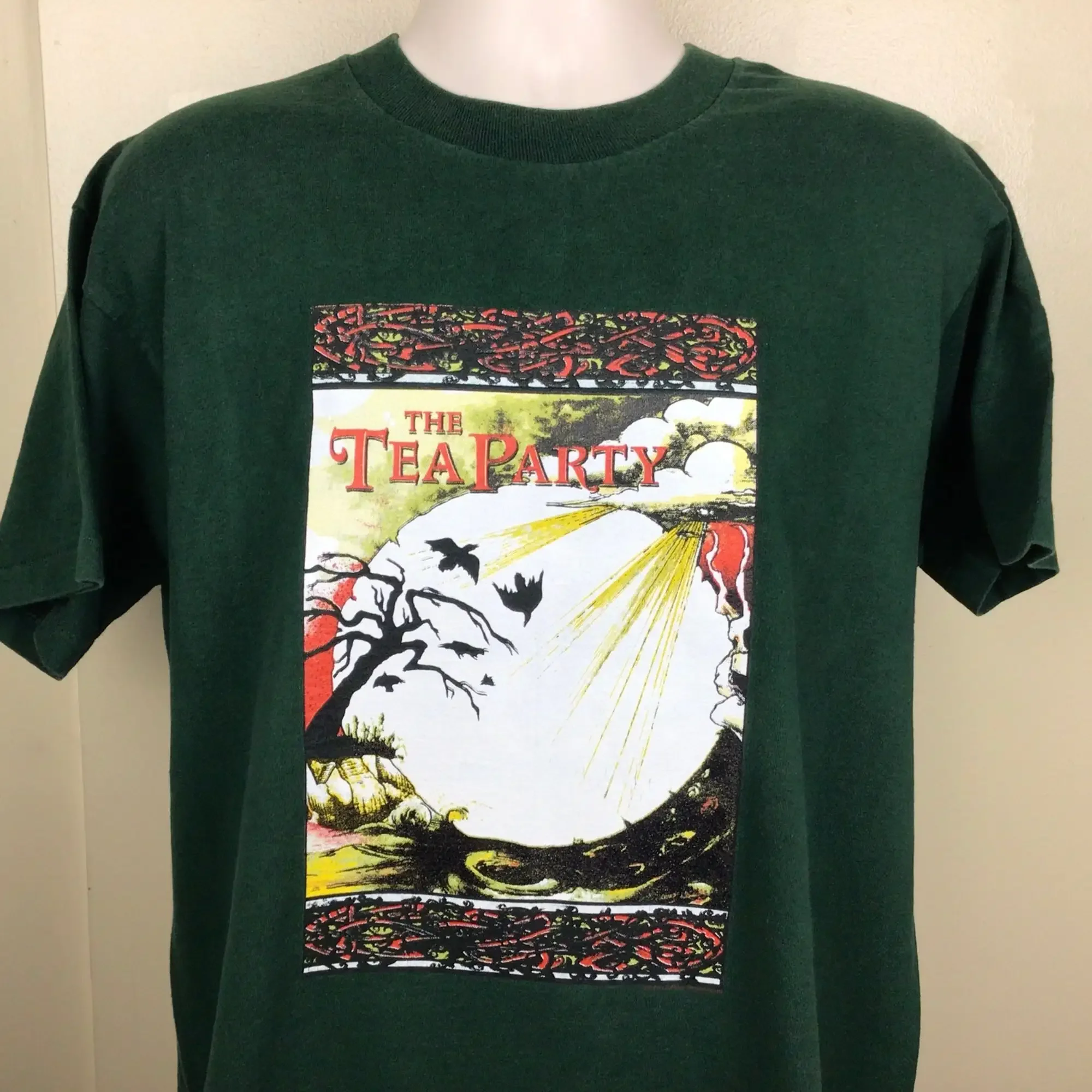 Vtg 1994 г. Концертная футболка The Tea Party, зеленая L 90-х годов, канадская альтернативная рок-группа, тур Brockum