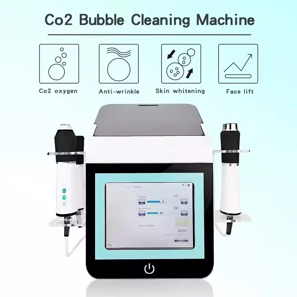 Заводская цена CO2 кислородный пузырьковый аппарат для массажа лица 3 в 1 оксигенация Rf терапия супер Отбеливание лица омолаживающее устройство