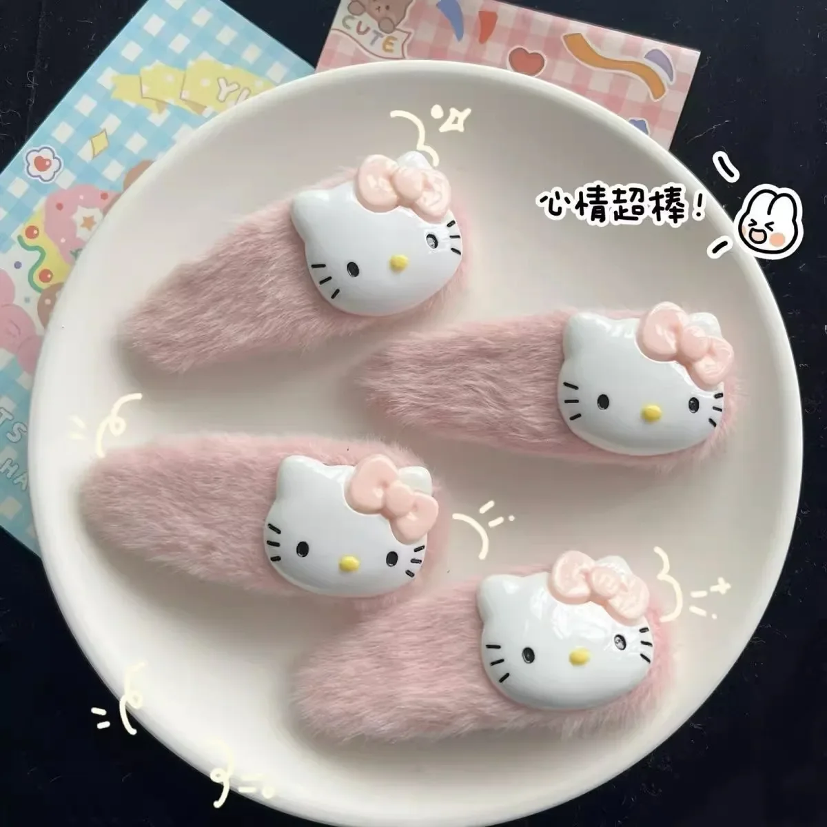 Милая розовая заколка Sanrio, заколка для волос с рисунком «Hello Kitty», заколки для девочек, зажим для челки, аксессуары для волос для женщин и девочек, зажим для волос, ювелирные изделия, подарки
