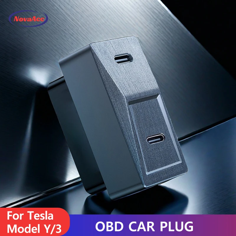 NovaAcc для Tesla Model 3 Y X S OBD 2,0 Разветвитель Зарядное устройство Порты-адаптер Удлинитель PD Быстрая зарядка для телефона и аксессуаров