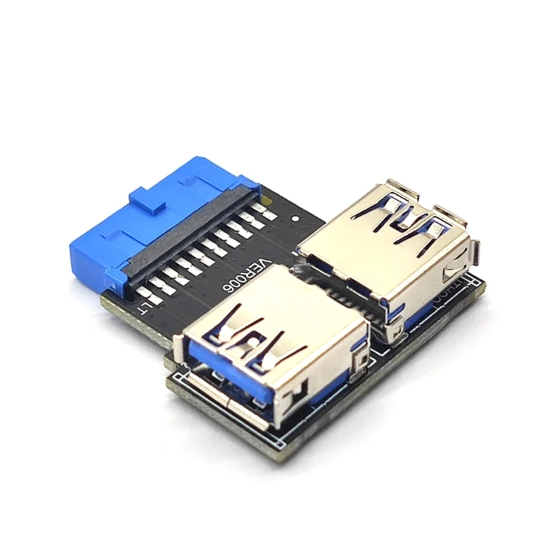 Фото USB 3,0 19, 20-контактный разъем «Мама» на двойной USB 3,0 A «Мама», конвертер, аксессуары для материнской платы ПК №5