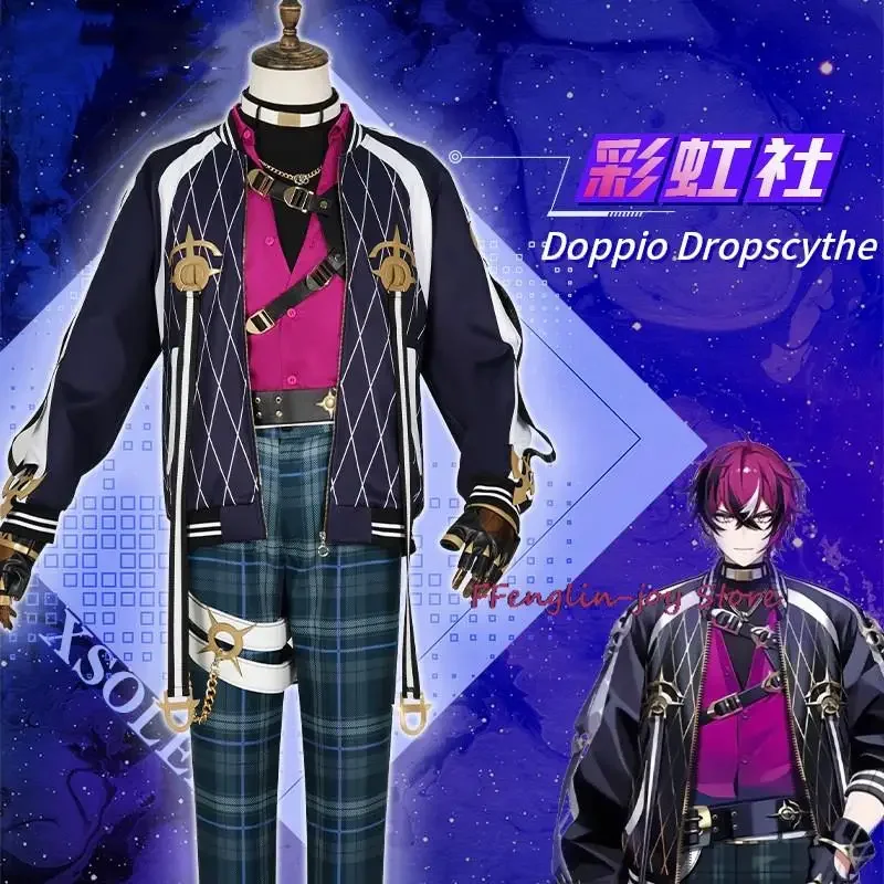 Фото YouTuber VTuber NIJISANJI EN XSOLEIL Dropscythe Косплей Костюм Парик Аниме Наряд Хэллоуин Карнавальная Вечеринка Женщина Мужской Костюм №2