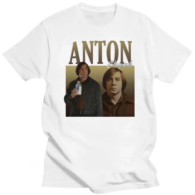 Винтажные модные хлопковые футболки Anton Chigurh No Country for Old Men Javier Bardem Movie Crewneck Round Ethan Joel Coen унисекс (art.: 3920c8d71a77b) - 3920c8d71a77b