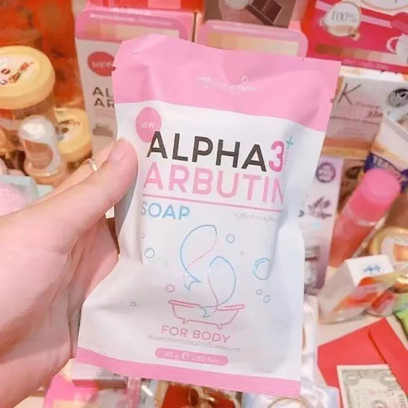 Тайское мыло Xàheimer Alpha Arbutin 80 г — осветляющее и очищающее средство для лица от прыщей для ухода за очищающей кожей