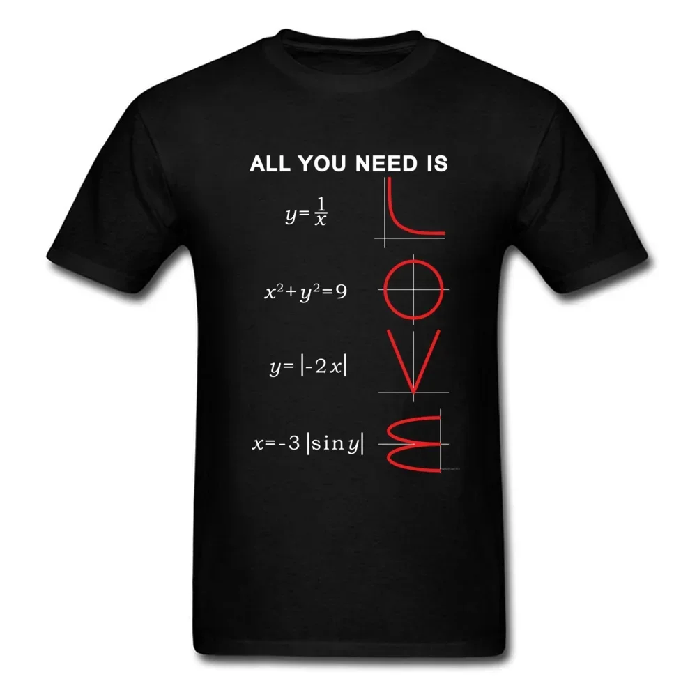 Футболки с геометрическим алгебом и надписью «L Ll You Need Is Love Math Science Problem», черная модная футболка из хлопка высокого качества