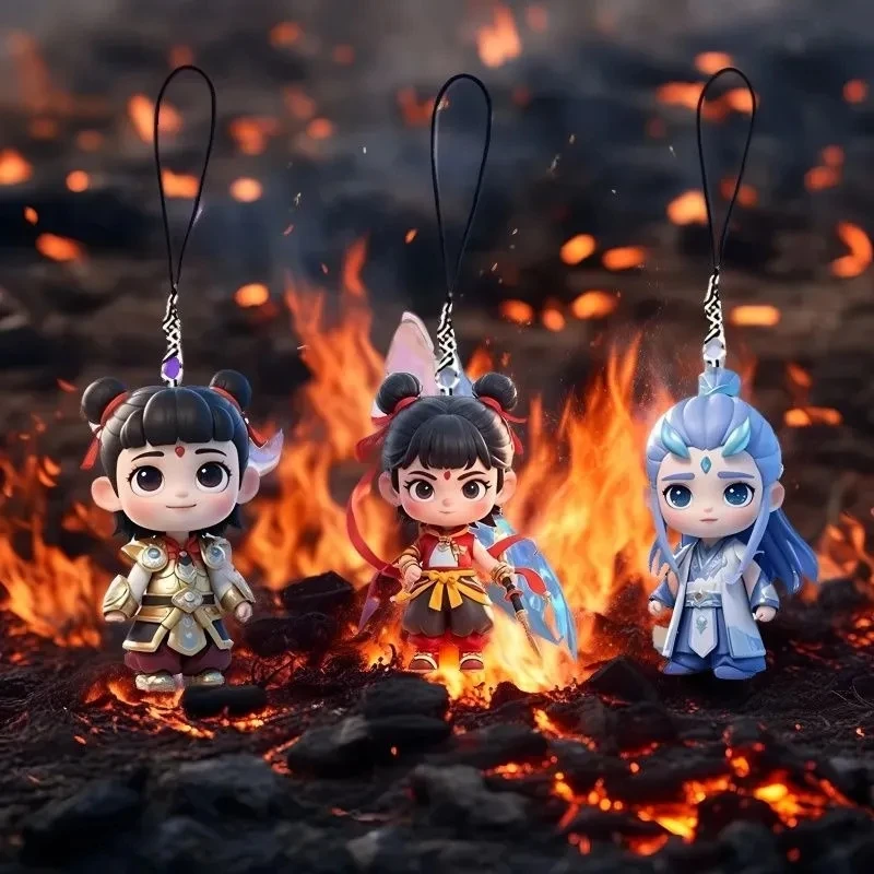 Nezha 2: Детская мобильная цепочка Devil Sea Q Version Nezha Ao Bing CP Lotus Bunny Рюкзак Подвеска Бутик Ювелирных Изделий Маленький Подарок
