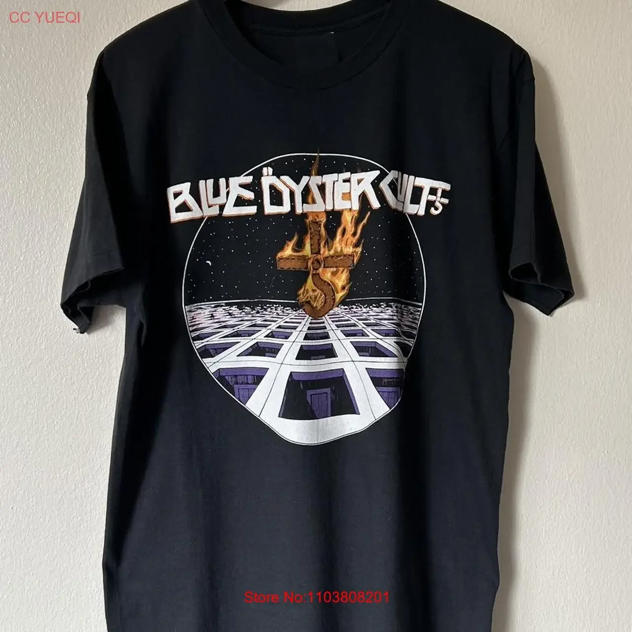 Черная футболка с репринтом Blue Oyster Cult Career of Evil 1990-х годов, с коротким рукавом, NH16485, винтажная, слегка мягкая, натянутая, стильная