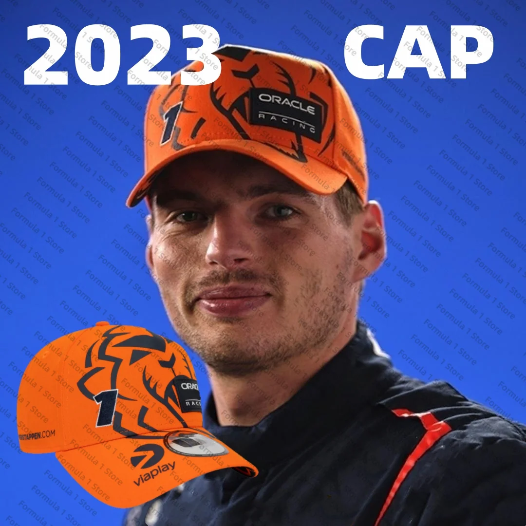 Официальная Высококачественная Кепка для водителя Red Color Bull Team 2023 Max Verstappen F1 оранжевая Кепка для водителя с Львом Формула 1 аксессуары Кепка