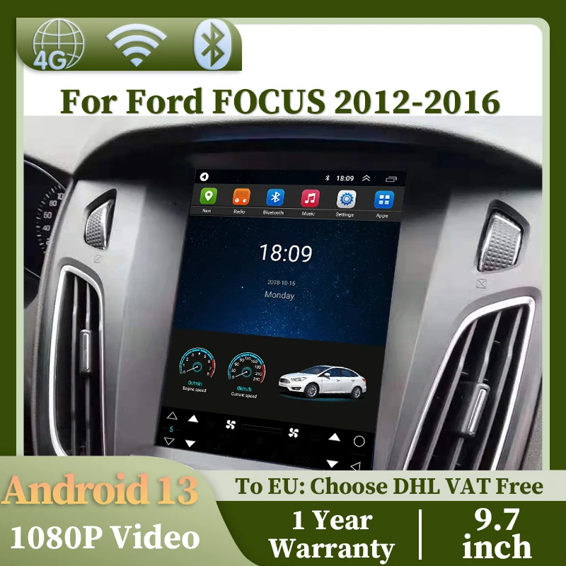 Заводская цена Android 13, радиоплеер Carplay, авто, мультимедийное видео, автомобильный DVD-плеер для Ford Focus 2012-2016, авто электроника