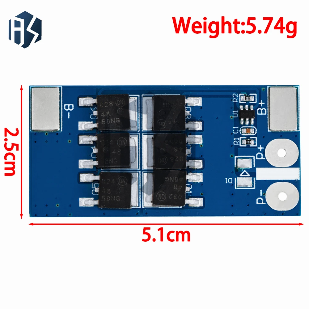 Плата защиты 1S 12A16A24A BMS — для литиевых батарей LiFePO4 и 18650 с перезарядкой, коротким контуром и зарядкой 4,2 В (art.: 3920cda02b726) - 3920cda02b726