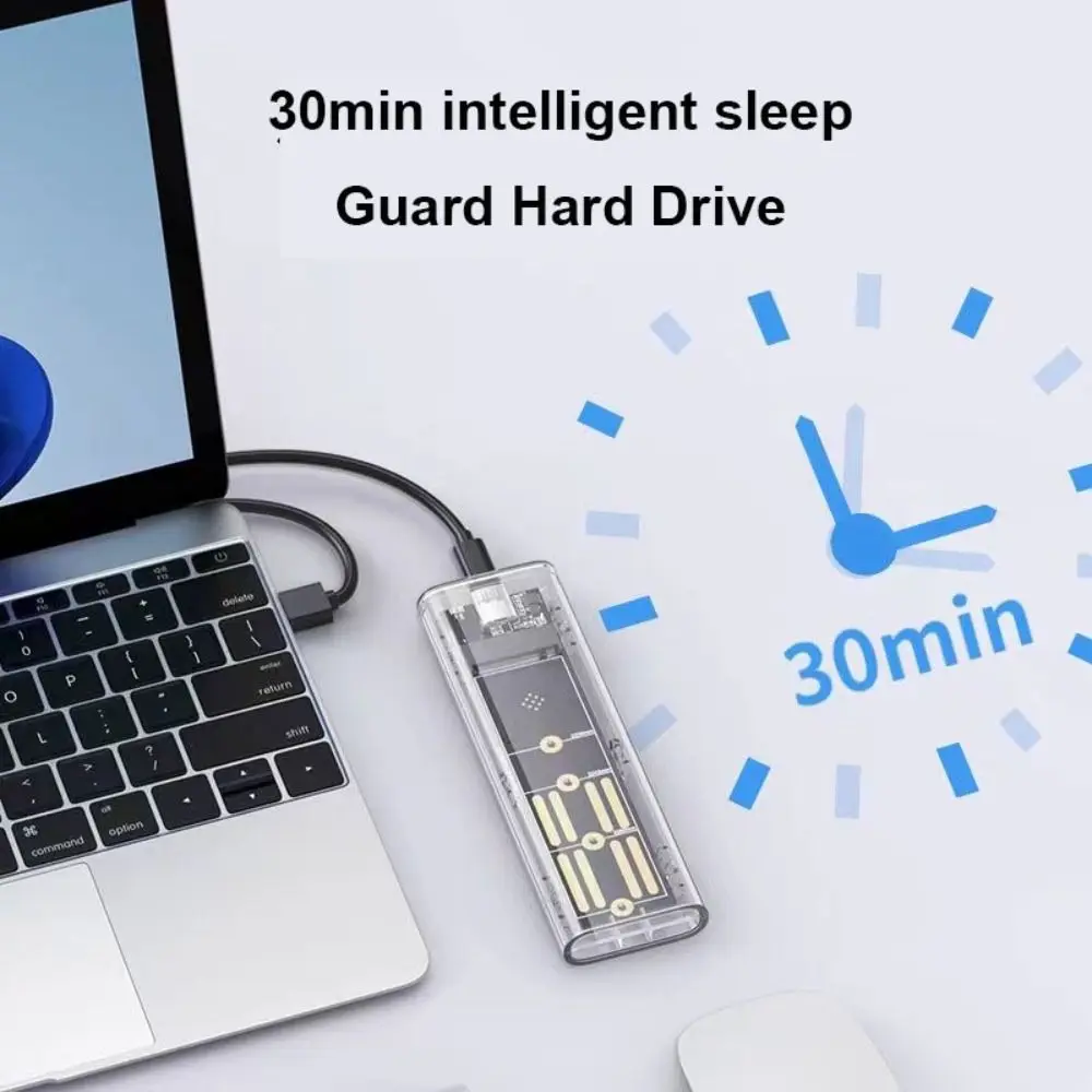 SSD для ноутбука, мобильный жесткий диск, прозрачный корпус M.2 SSD, NGFF NVME M2, чехол для жесткого диска, 10 Гбит/с, PCIe, прозрачный чехол для SSD, изображение