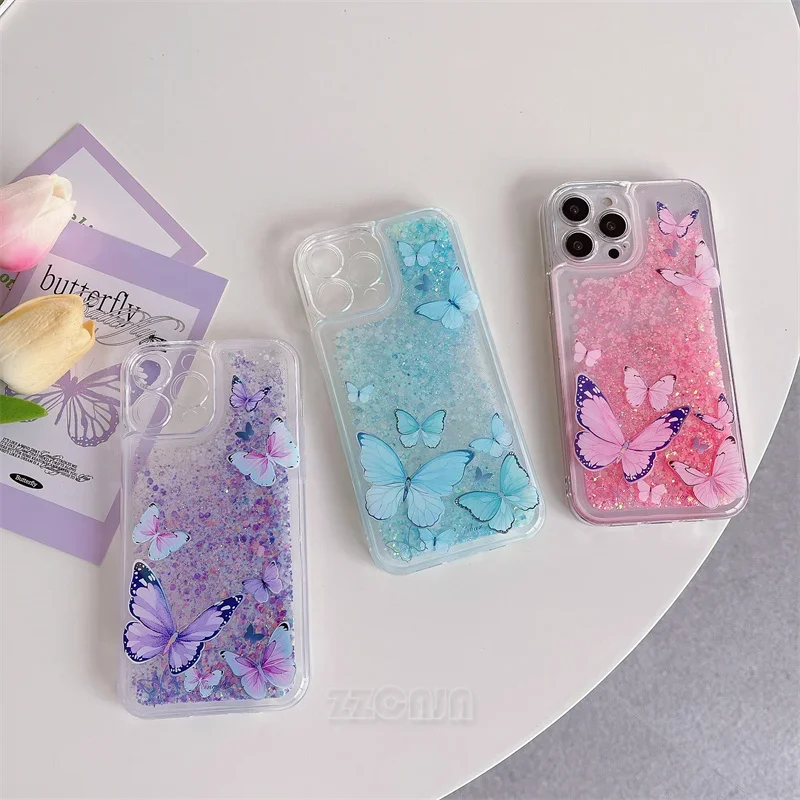 Фото Новое поступление 2024, чехол для iPhone 16 Pro Max 16 Plus, блестящий жидкий Блестящий песок, светящаяся панда, кролик, медведь, цветы, карусель, чехол №5