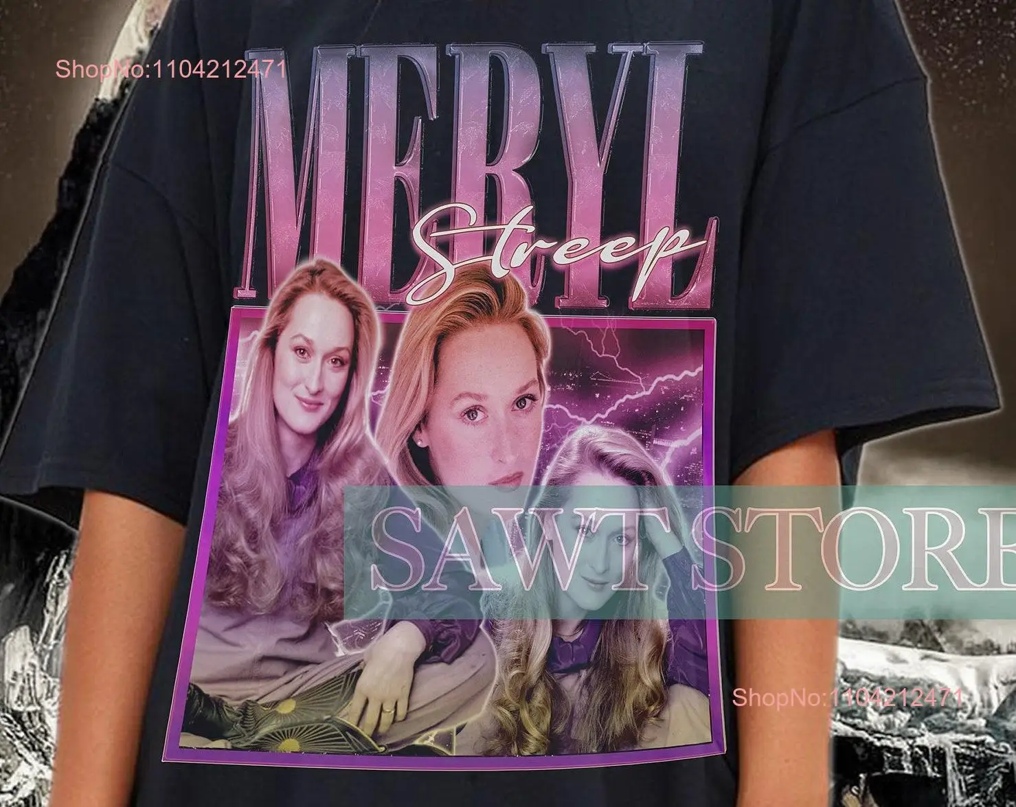 Ретро Винтажная футболка MERYL STREEP Homage 90-х годов Свитер Merch с длинными или короткими рукавами