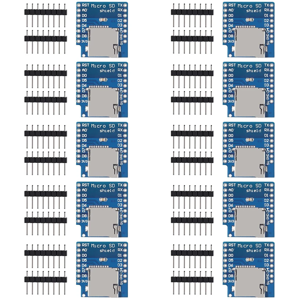 10 шт. щит для карты Micro SD D1 Mini TF WiFi ESP8266, совместим с модулем Мини TF карты WeMos D1