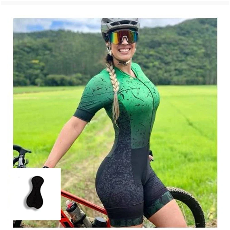 Изготовленные на заказ дышащие шорты для велоспорта MTB для триатлона с силиконовой подушечкой, женский велосипедный комплект с защитой от УФ-лучей, комбинезон для триатлона 2024 года
