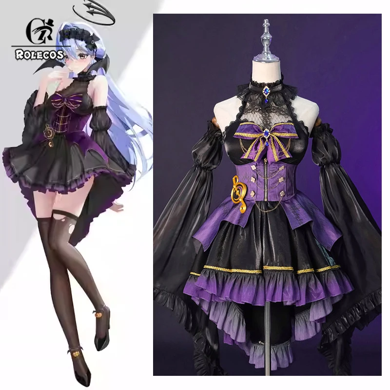 ROLECOS Game Honkai Star Rail Robin Fanart Косплей Костюм Робина Фанарт Костюм Хэллоуин Женское Фиолетовое Платье Полный комплект