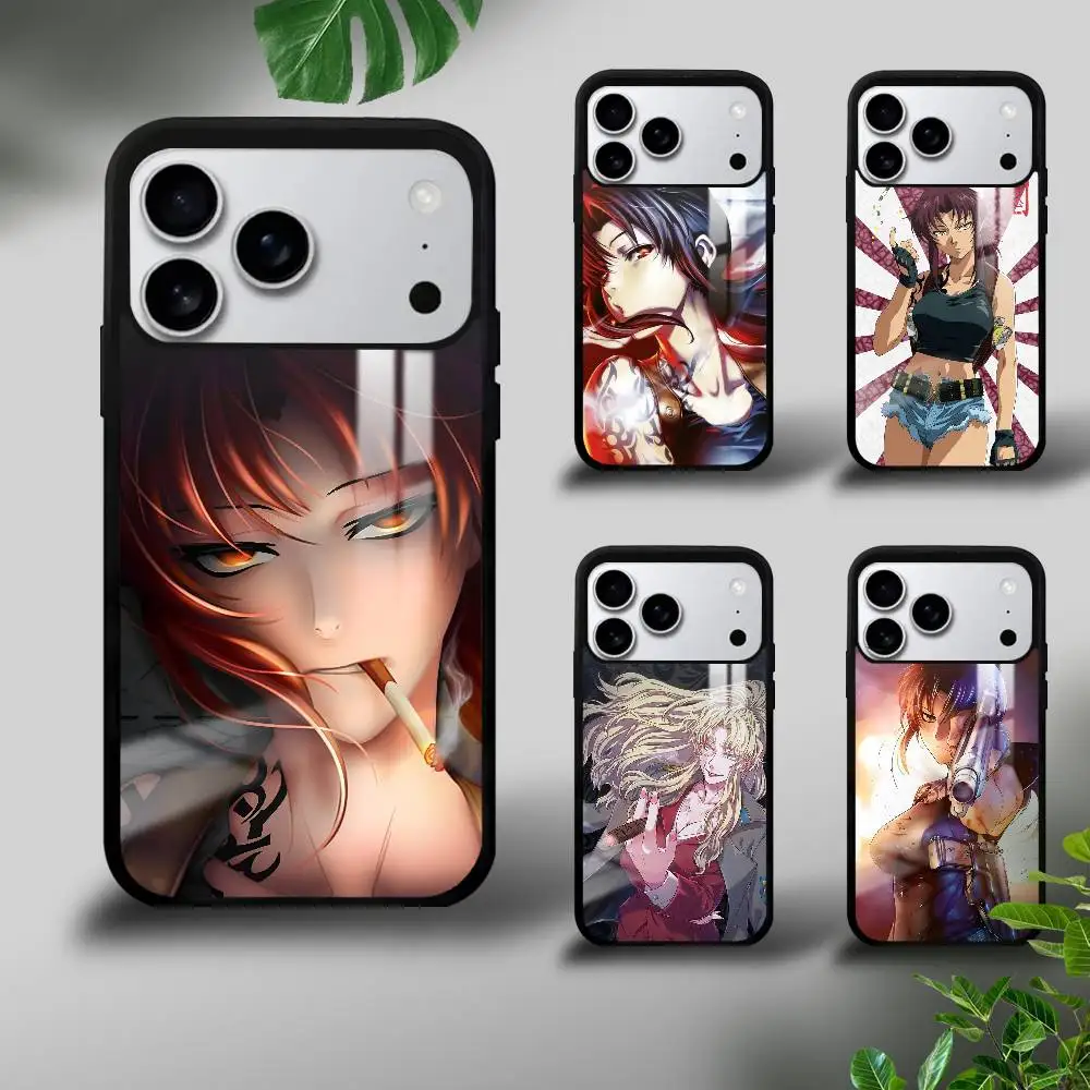 Чехол для телефона с черной лагуной в стиле аниме для iPhone 17, 16, 15, 14, 13, 12, 11 Pro Xs Max Mini Plus Celulares Hard Funda