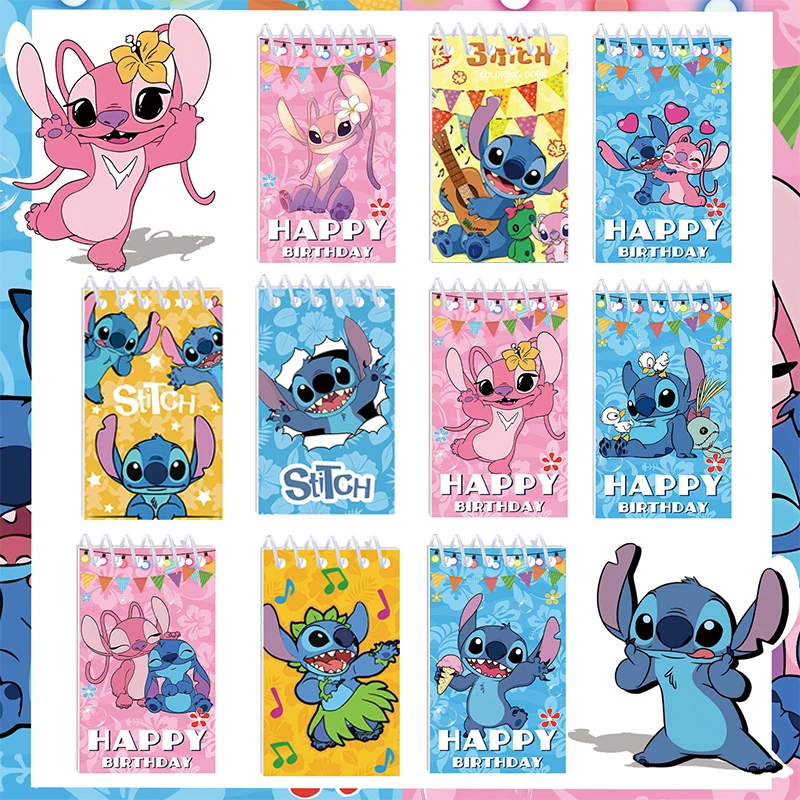 10/20 шт., блокнот Disney Stitch Coil, детские товары для вечеринок, блокнот с мультяшной вышивкой для мальчиков и девочек, рождественский подарок, сувениры для детского душа