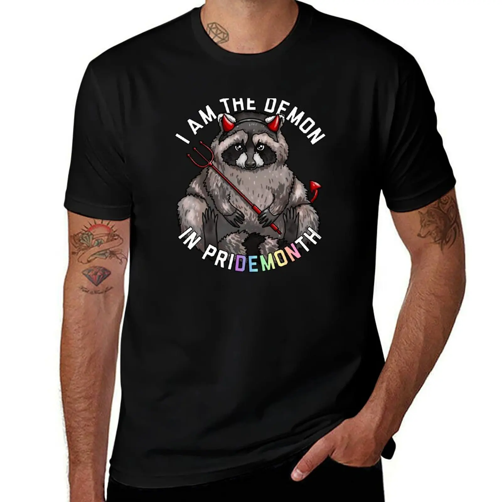Футболка I Am The Demon с графикой, футболки большого размера с рисунком, мужская одежда